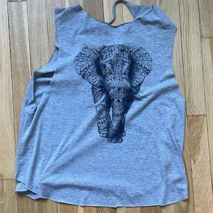 Gray Elephant Tanktop with Cutout Back